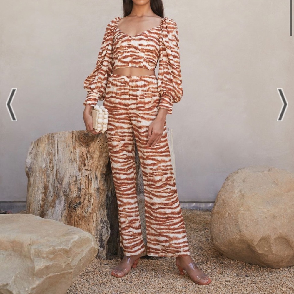 Cult Gaia silk Stacie Amber Multi pants sz M